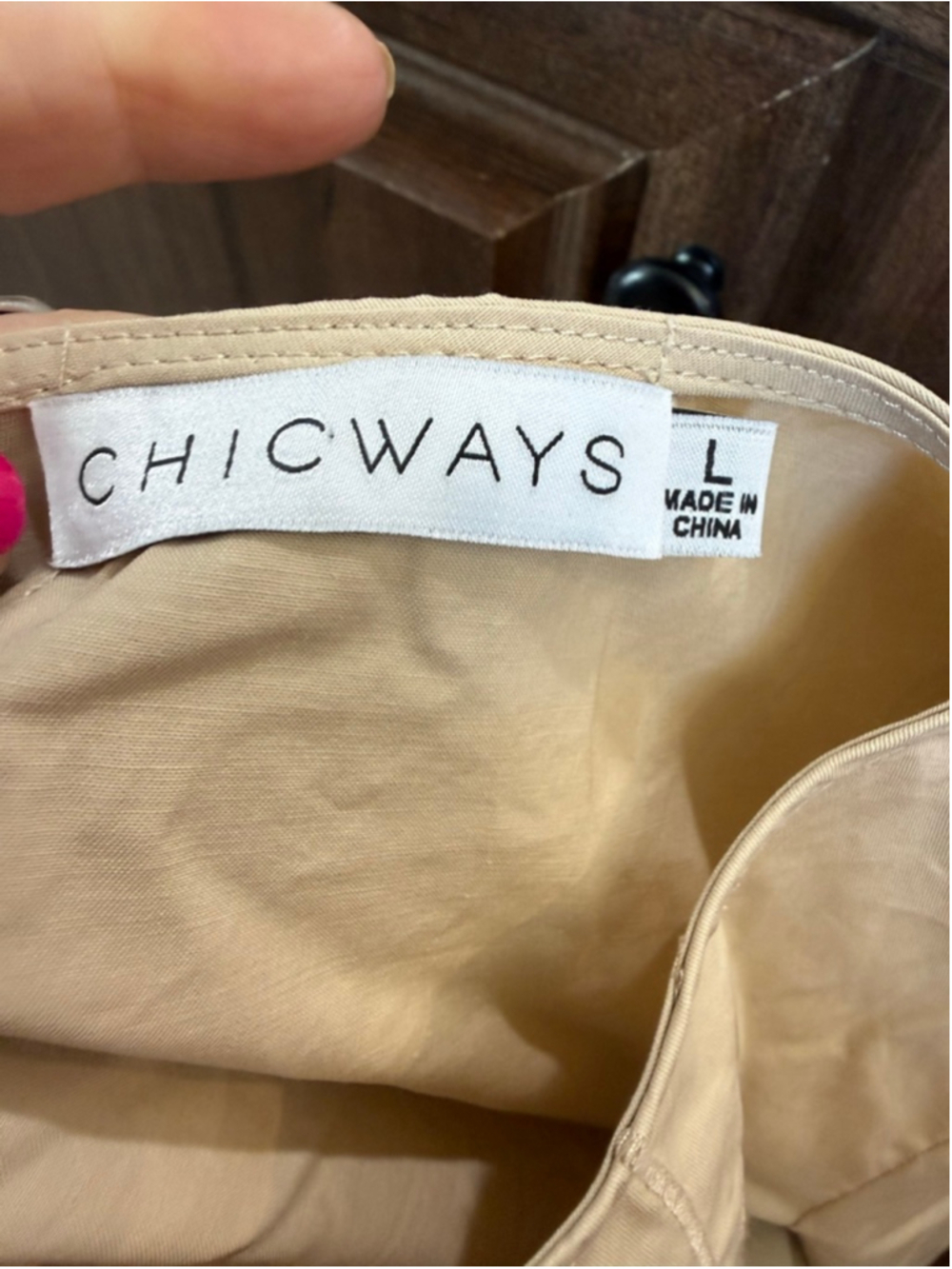 Women's Chicways Beige Embroidered Blouse L - Picture 7 of 9